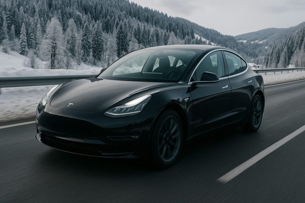 Driving from Zurich to Davos in Winter
